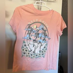 Peach skeleton tee